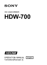 Sony HDW-700 Operation Manual предпросмотр