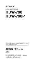 Sony HDW-790 Operation Manual preview