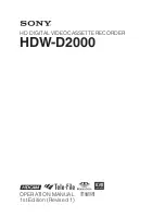 Preview for 1 page of Sony HDW-D2000 Operation Manual