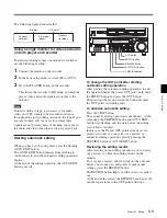 Preview for 58 page of Sony HDW-D2000 Operation Manual