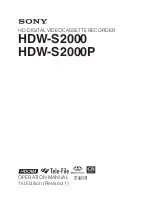 Предварительный просмотр 1 страницы Sony HDW-S2000 Operation Manual