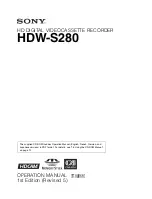 Sony HDW-S280 Operation Manual preview