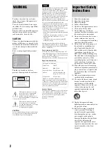 Preview for 2 page of Sony HES-V1000 - Home Entertainment Server Operating Instructions Manual