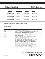 Sony Hi-Scan KP-51WS520 Service Manual preview