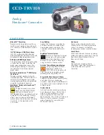 Sony Hi8 Handycam Vision CCD-TRV108 Specification Sheet preview