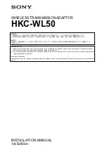 Предварительный просмотр 1 страницы Sony HKC-WL50 Installation Manual