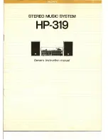 Sony HP-319 Owner'S Instruction Manual preview
