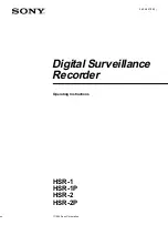 Preview for 1 page of Sony HSR-1 Operating Instructions Manual