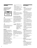 Preview for 2 page of Sony HT-1200D - Home Theater In A Box Operating Instructions Manual