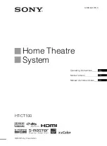 Sony HT-CT100 Operating Instructions Manual предпросмотр