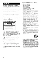 Предварительный просмотр 2 страницы Sony HT-CT100 Operating Instructions Manual