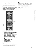 Предварительный просмотр 23 страницы Sony HT-CT100 Operating Instructions Manual