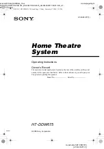 Sony HT-DDW675 Operating Instructions Manual preview