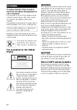 Preview for 2 page of Sony HT-DDW685 Operating Instructions Manual