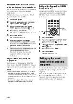 Предварительный просмотр 20 страницы Sony HT-FS30 Operating Instructions Manual