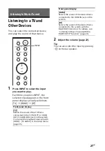 Предварительный просмотр 21 страницы Sony HT-G700 Operating Instructions Manual