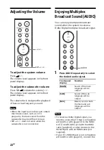 Предварительный просмотр 22 страницы Sony HT-G700 Operating Instructions Manual