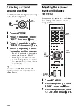 Предварительный просмотр 20 страницы Sony HT-M2 Operating Instructions Manual