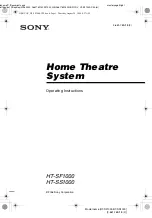 Preview for 1 page of Sony HT-SF1000 Operating Instructions Manual