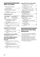 Preview for 4 page of Sony HT-SF200 Operating Instructions Manual