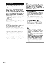 Preview for 2 page of Sony HT-SL7 Operating Instructions Manual