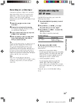 Preview for 33 page of Sony HT-V1000DP - Dvd/vcr Combo Home Theater Operating Instructions Manual