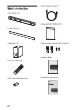 Preview for 6 page of Sony HT-ZF9 Operating Instructions Manual