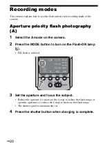 Предварительный просмотр 20 страницы Sony HVL-F42AM - Hot-shoe clip-on Flash Operating Instructions Manual