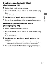 Предварительный просмотр 21 страницы Sony HVL-F42AM - Hot-shoe clip-on Flash Operating Instructions Manual