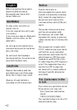 Предварительный просмотр 2 страницы Sony HVL-F45RM Operating Instructions Manual