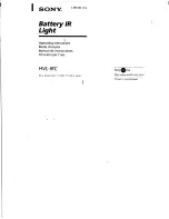 Sony HVL-IRC Operating Instructions Manual preview