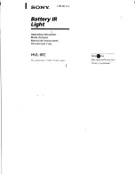 Preview for 1 page of Sony HVL-IRC Operating Instructions Manual