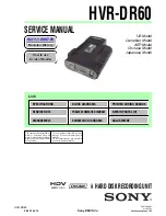 Sony HVR-DR60 - 60GB Hard Disk Recorder Service Manual preview