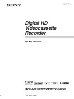 Sony HVR M25U - Professional Video Cassete recorder/player Operating Instructions Manual preview