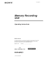 Preview for 145 page of Sony HVR-MRC1 Operating Manual