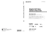 Предварительный просмотр 1 страницы Sony HVR-V1 Operating Manual