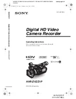 Preview for 1 page of Sony HVR-Z1E Operating Instructions Manual