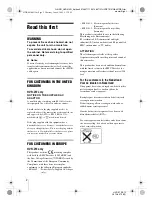 Preview for 2 page of Sony HVR-Z1E Operating Instructions Manual