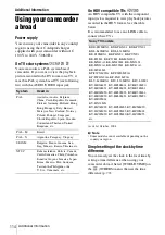 Preview for 114 page of Sony HVR-Z1E Operating Instructions Manual