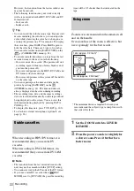 Предварительный просмотр 22 страницы Sony HVR Z1U - Camcorder - 1080i Operating Instructions Manual