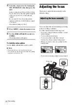 Предварительный просмотр 32 страницы Sony HVR Z1U - Camcorder - 1080i Operating Instructions Manual