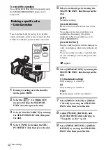 Предварительный просмотр 42 страницы Sony HVR Z1U - Camcorder - 1080i Operating Instructions Manual