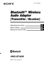 Предварительный просмотр 1 страницы Sony HWSBTA2W - Bluetooth Wireless Audio Transmitter Operating Instructions Manual