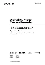 Sony HXR-MC1500P Operating Manual preview