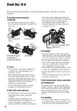 Предварительный просмотр 2 страницы Sony HXR-NX5R Operating Manual