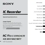 Sony IC Recorder ICD-SX57 Operating Instructions Manual предпросмотр