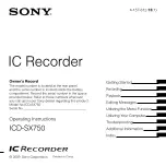 Sony IC RECORDER ICD-SX750 User Manual preview