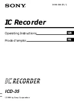 Preview for 1 page of Sony ICD-35 - Ic Recorder Operating Instructions Manual