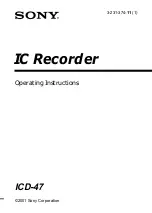 Sony ICD-47 Primary Operating Instructions Manual preview