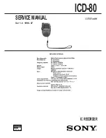 Sony ICD-80 - Ic Recorder Service Manual preview